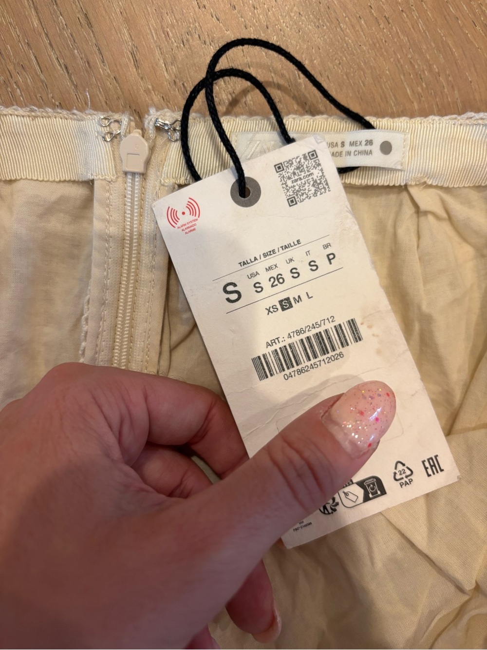 ZARA ZW Collection Crochet Midi Skirt Small NWT 3D Floral appliqué Knit Cream - Picture 12 of 12